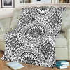 Polynesian Tribal Mask Fleece Blanket