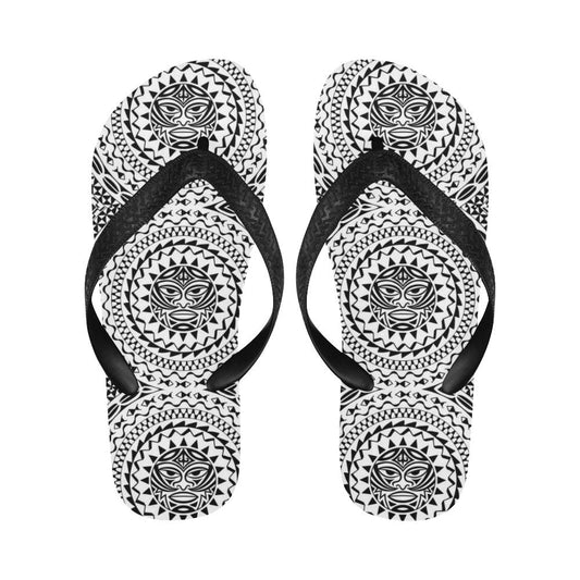 Polynesian Tribal Mask Flip Flops-JorJune