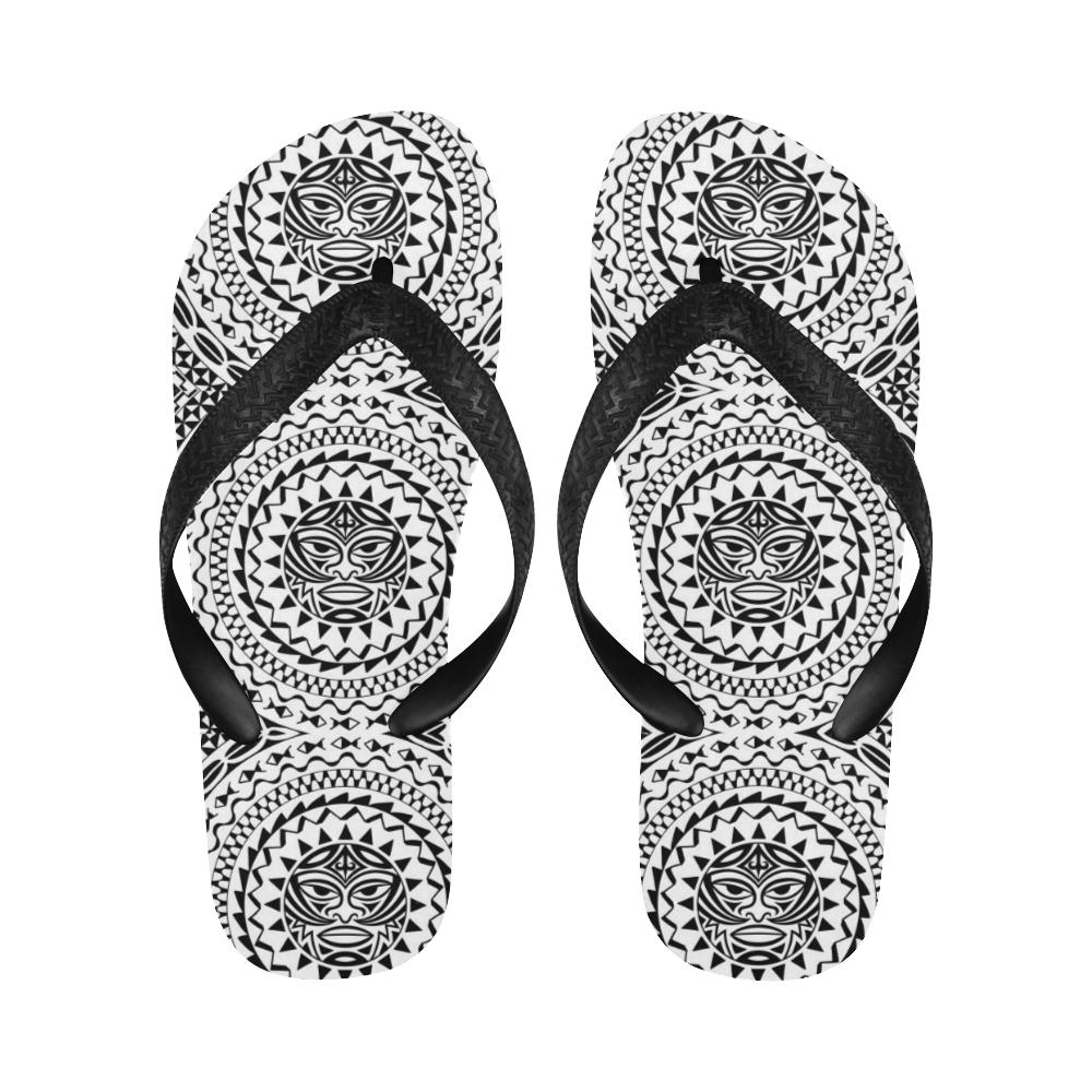 Polynesian Tribal Mask Flip Flops-JorJune