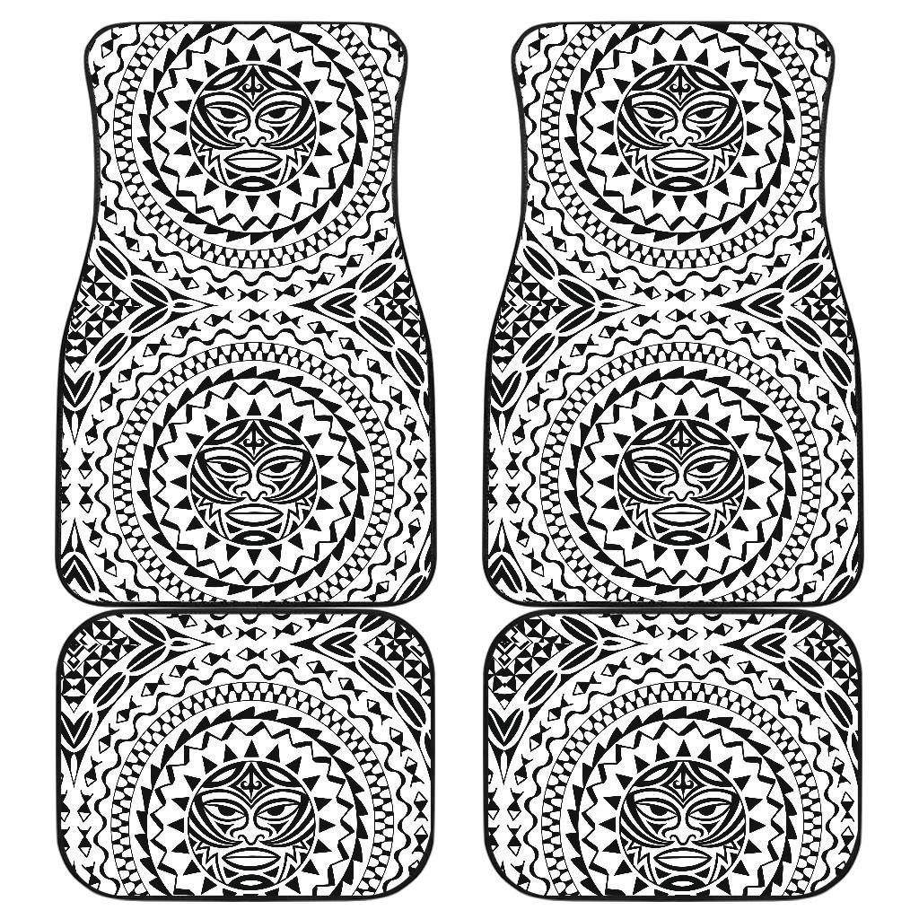 Polynesian Tribal Mask Front and Back Car Floor Mats