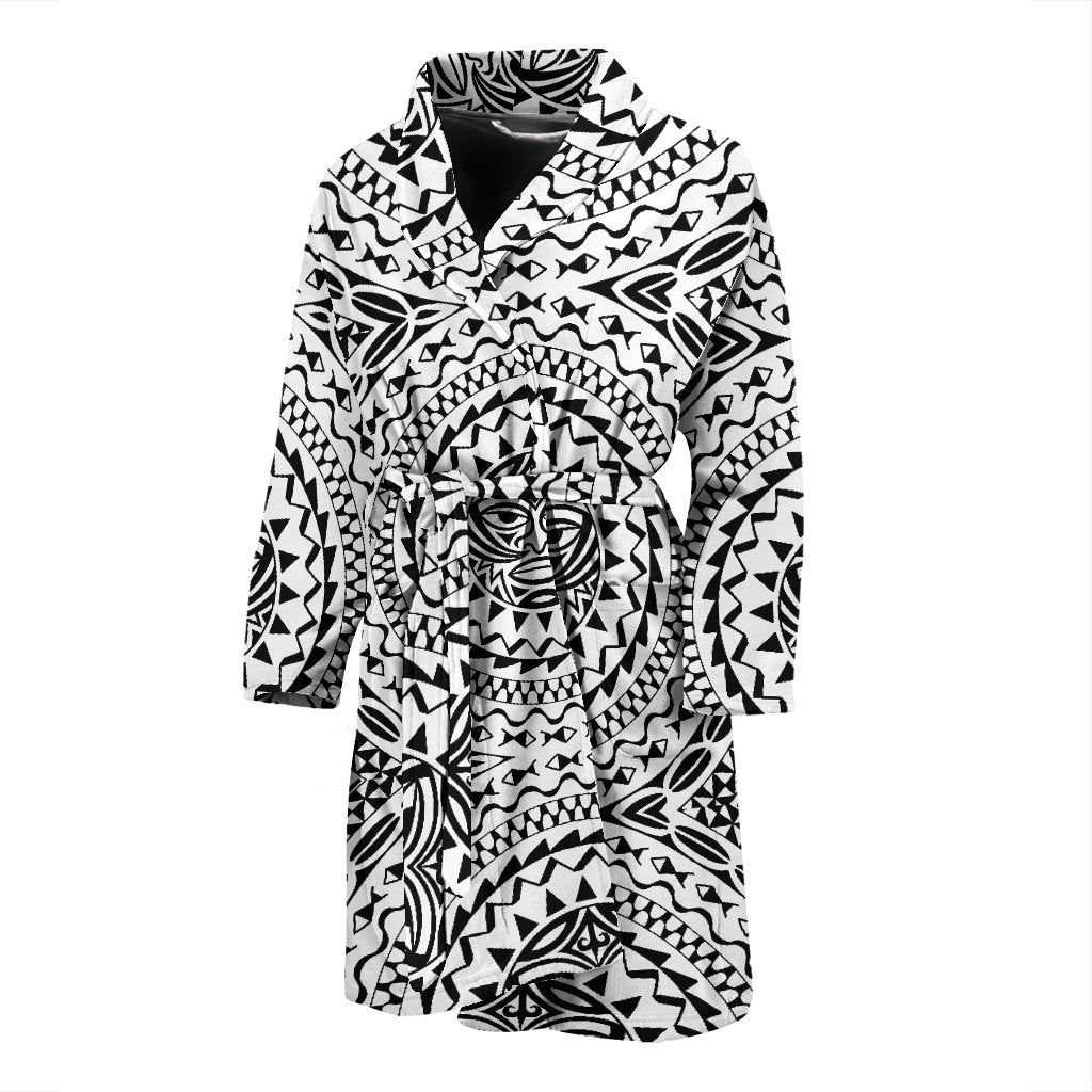 Polynesian Tribal Mask Men Bath Robe