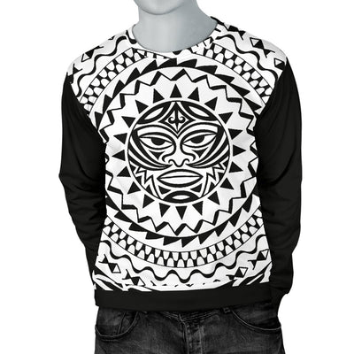 Polynesian Tribal Mask Men Crewneck Sweatshirt