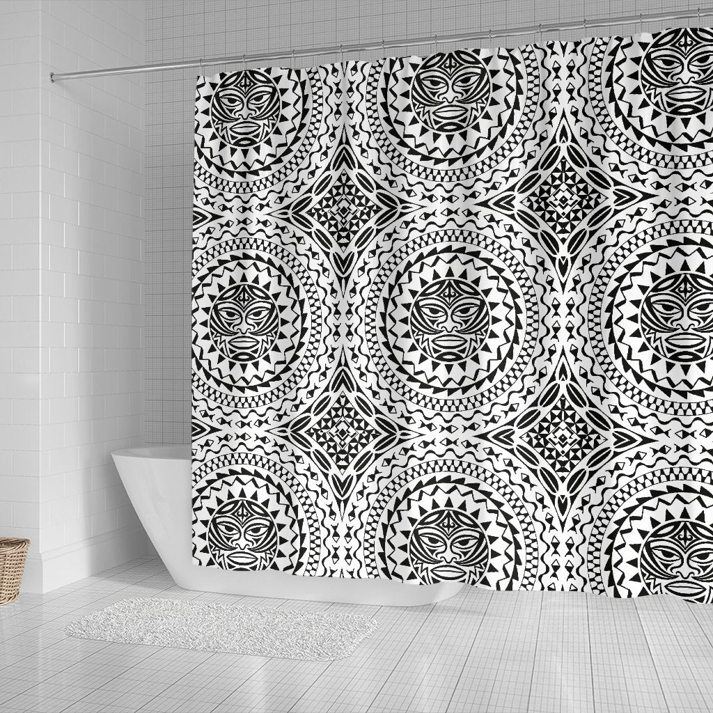 Polynesian Tribal Mask Shower Curtain