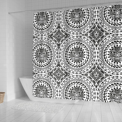 Polynesian Tribal Mask Shower Curtain