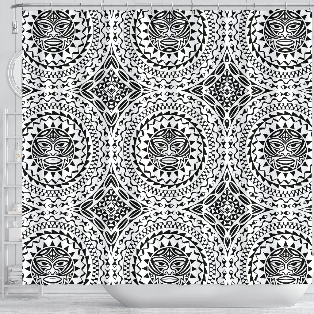 Polynesian Tribal Mask Shower Curtain