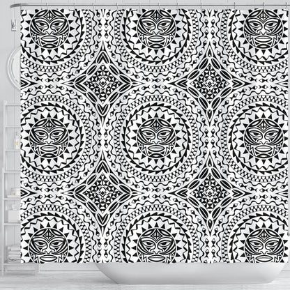 Polynesian Tribal Mask Shower Curtain