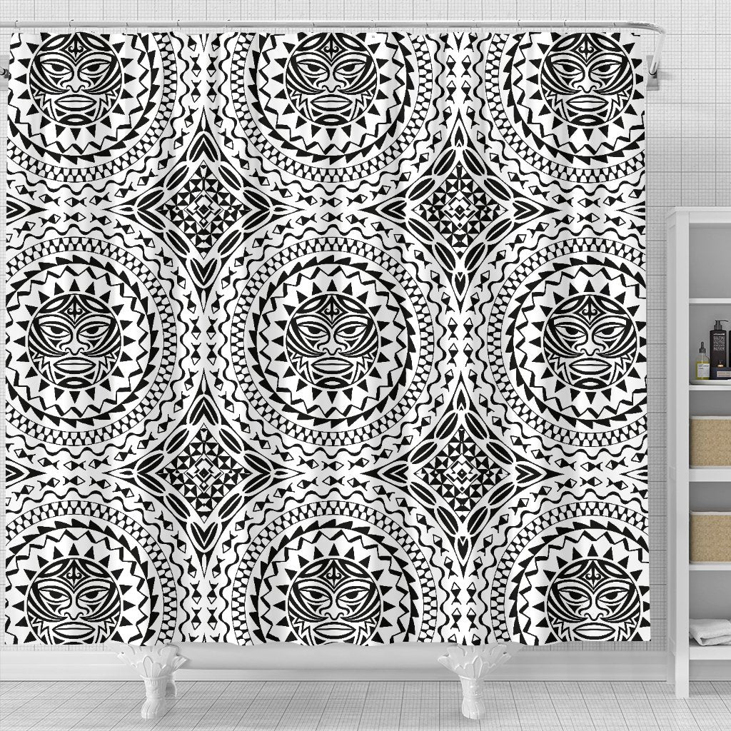 Polynesian Tribal Mask Shower Curtain