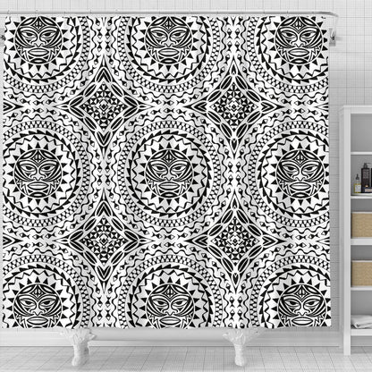 Polynesian Tribal Mask Shower Curtain