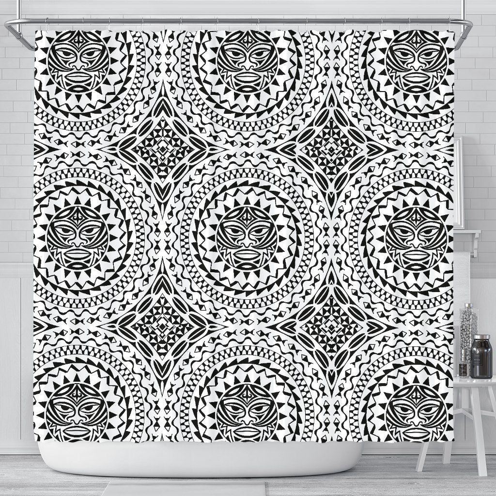 Polynesian Tribal Mask Shower Curtain