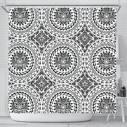 Polynesian Tribal Mask Shower Curtain