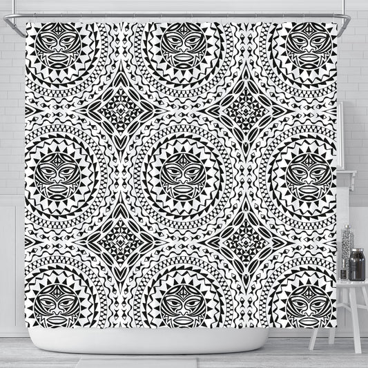 Polynesian Tribal Mask Shower Curtain