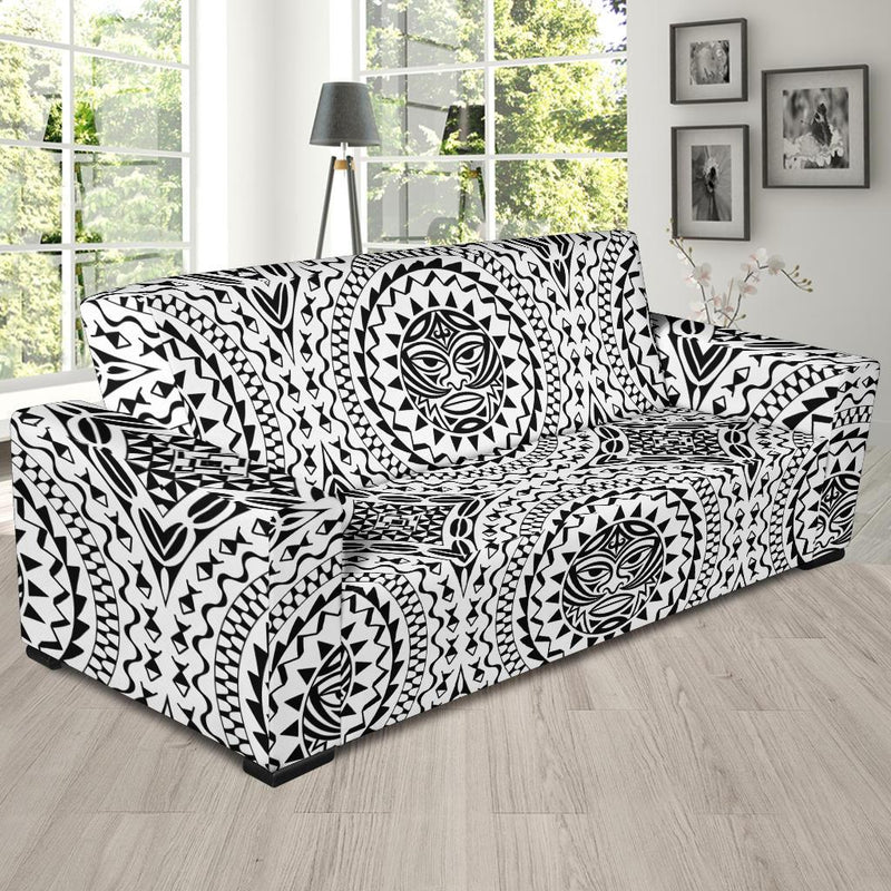 Polynesian Tribal Mask Sofa Slipcover-JORJUNE.COM