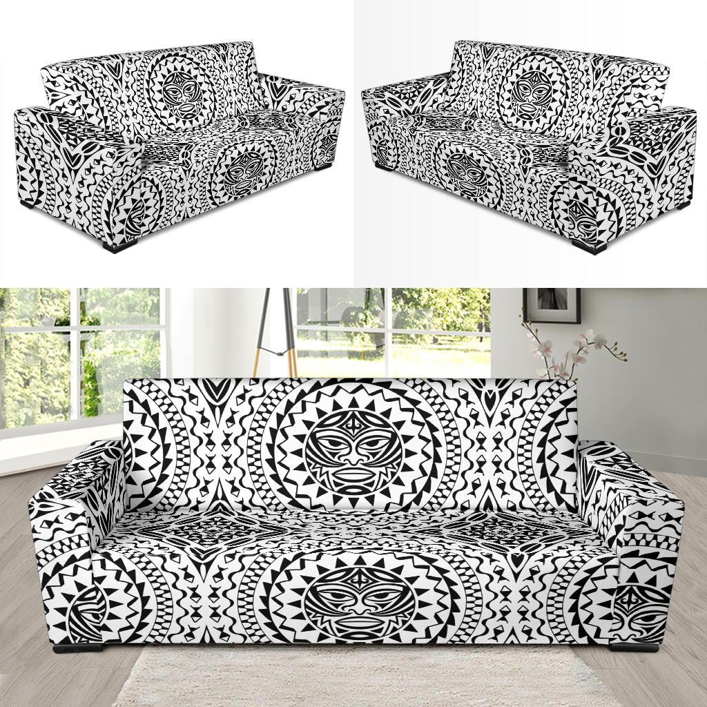 Polynesian Tribal Mask Sofa Slipcover-JORJUNE.COM