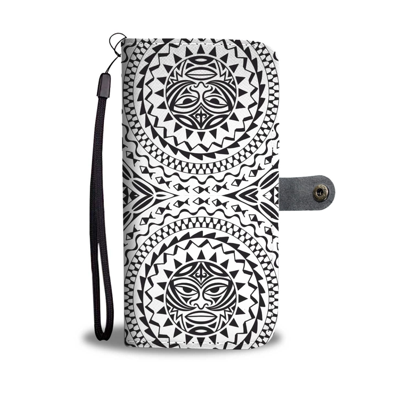 Polynesian Hawaiian Tribal Mask Wallet Phone Case