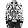 Polynesian Tribal Mask Women Casual Bomber Jacket