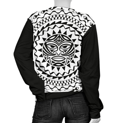 Polynesian Tribal Mask Women Crewneck Sweatshirt