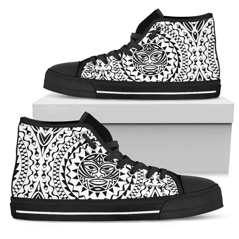 Polynesian Tribal Mask Women High Top Shoes