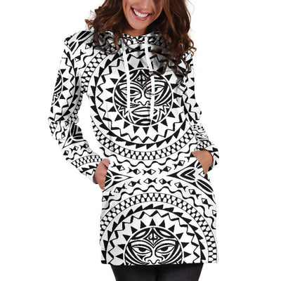 Polynesian Tribal Mask Women Hoodie Dress