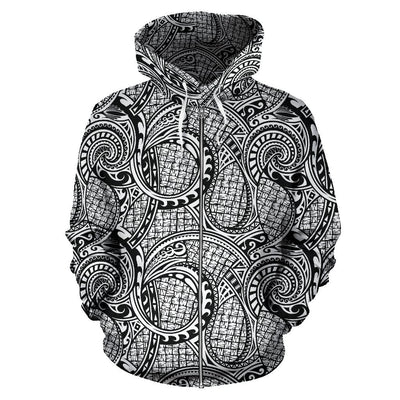 Polynesian Hawaiian Tribal Pattern All Over Zip Up Hoodie