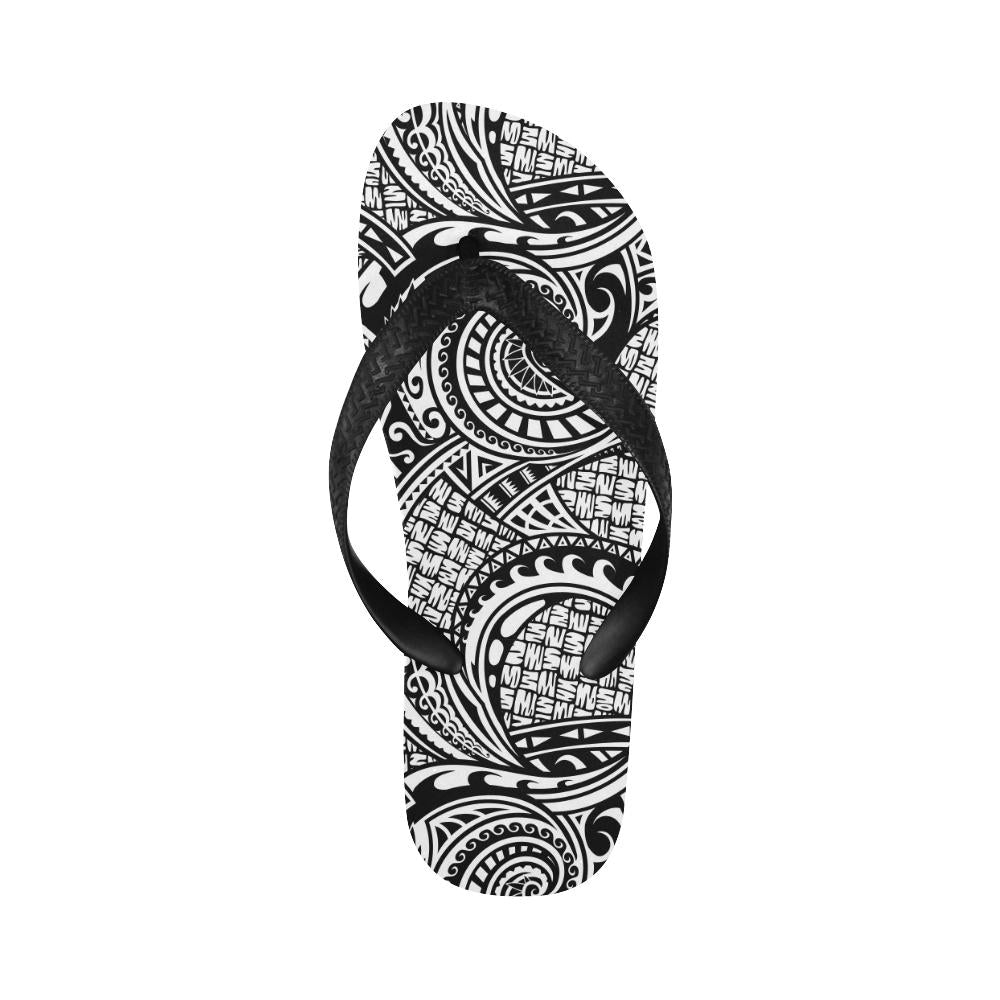 Polynesian Tribal Pattern Flip Flops-JorJune
