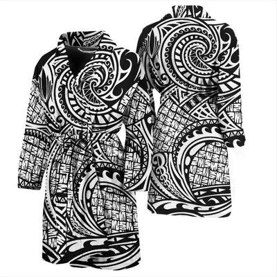 Polynesian Tribal Pattern Men Bath Robe