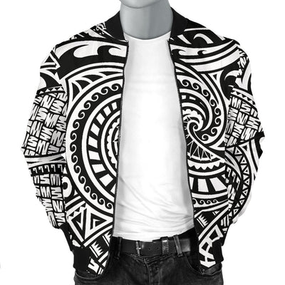 Polynesian Tribal Pattern Men Casual Bomber Jacket