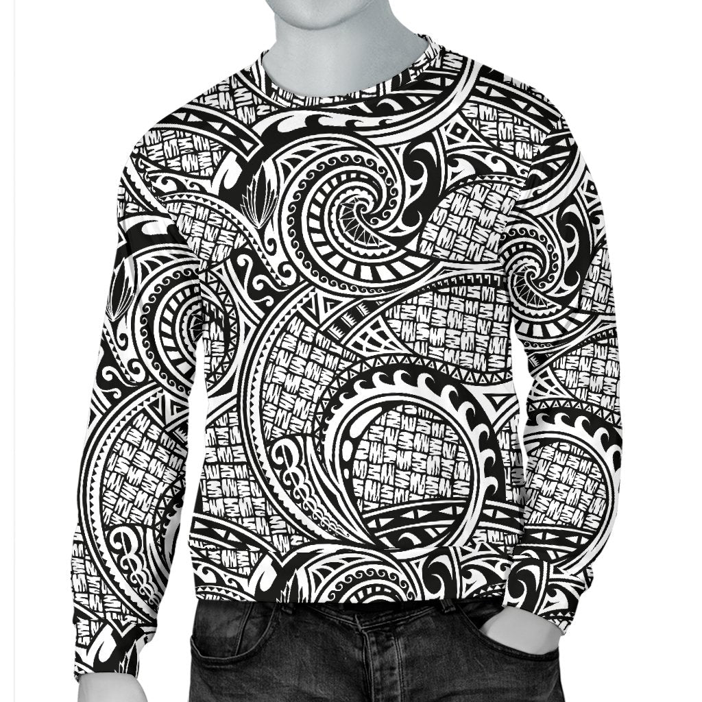 Polynesian Tribal Pattern Men Crewneck Sweatshirt