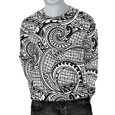 Polynesian Tribal Pattern Men Crewneck Sweatshirt