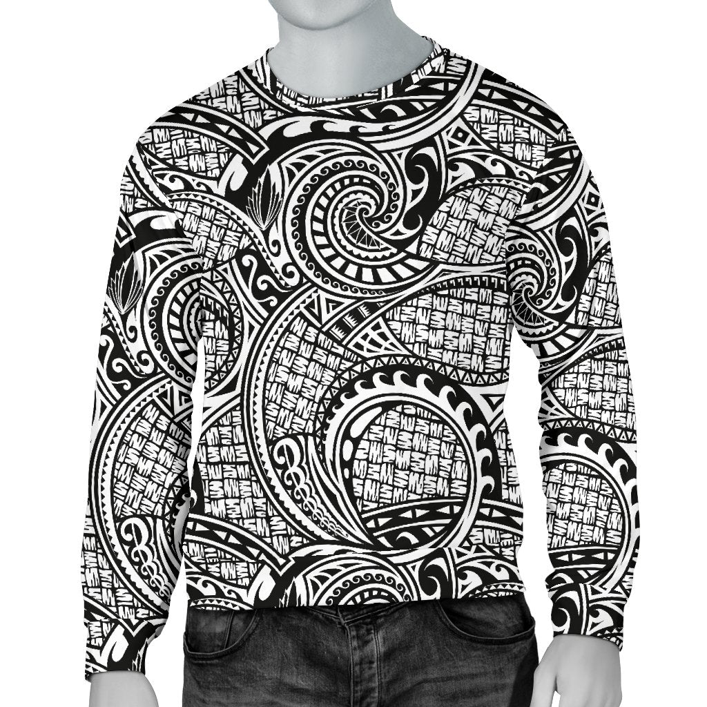 Polynesian Tribal Pattern Men Crewneck Sweatshirt