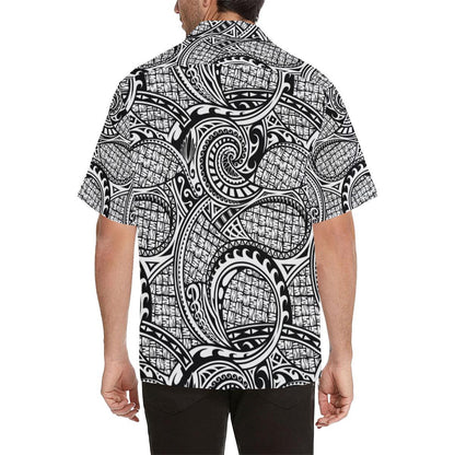 Polynesian Tribal Pattern Men Hawaiian Shirt-JorJune