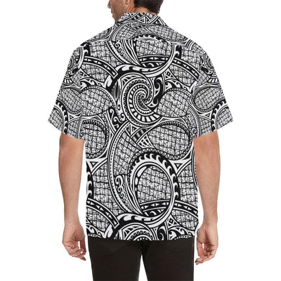 Polynesian Tribal Pattern Men Hawaiian Shirt-JorJune