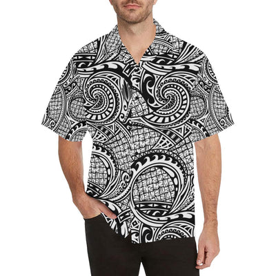 Polynesian Tribal Pattern Men Hawaiian Shirt-JorJune