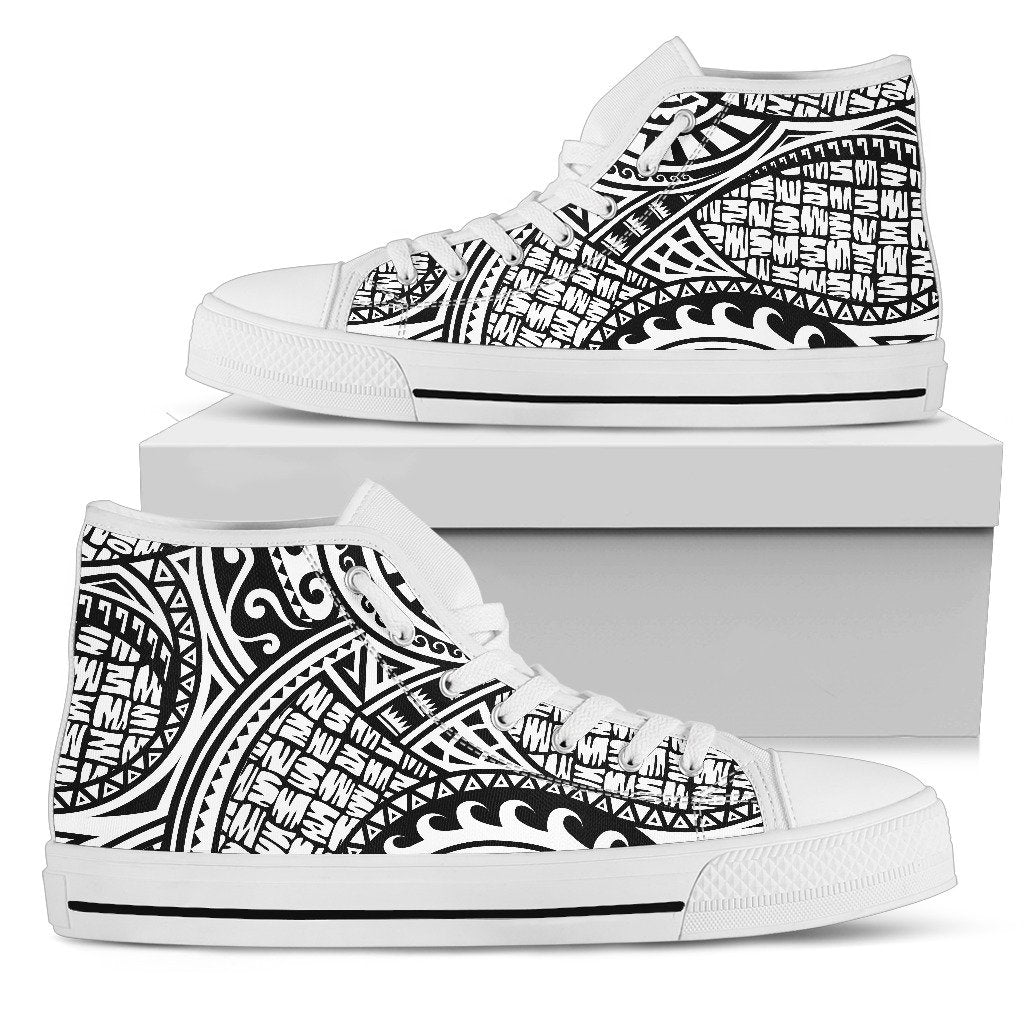 Polynesian Tribal Pattern Men High Top Shoes