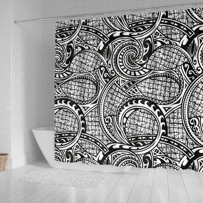 Polynesian Tribal Pattern Shower Curtain