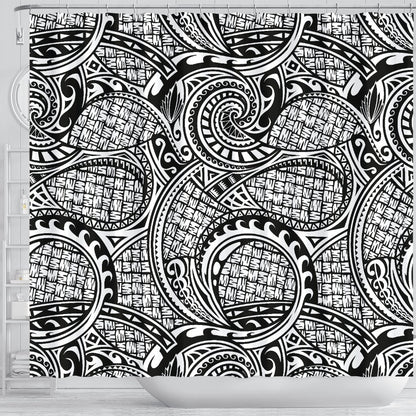Polynesian Tribal Pattern Shower Curtain