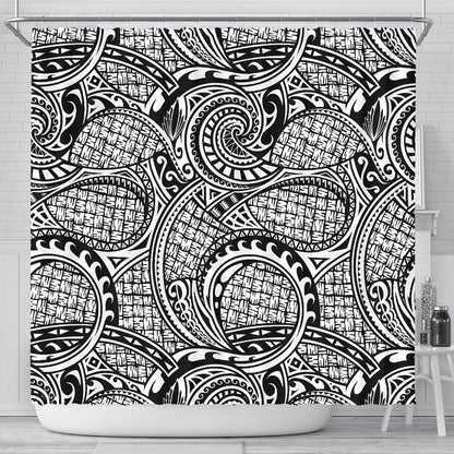 Polynesian Tribal Pattern Shower Curtain