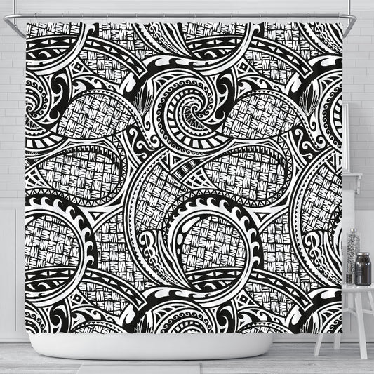 Polynesian Tribal Pattern Shower Curtain