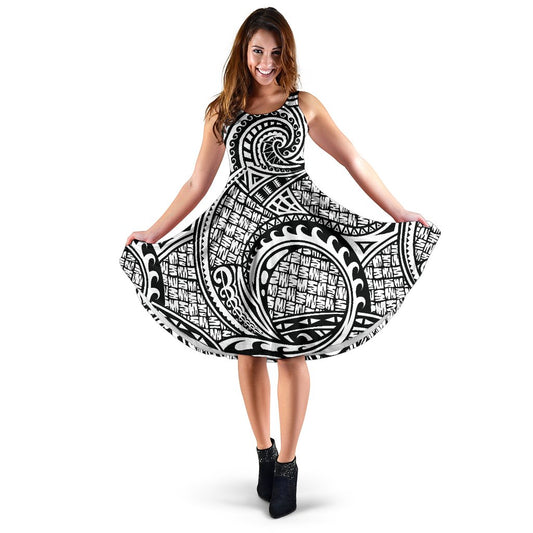 Polynesian Tribal Pattern Sleeveless Mini Dress