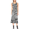 Polynesian Tribal Pattern Sleeveless Open Fork Long Dress