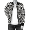 Polynesian Tribal Pattern Women Casual Bomber Jacket