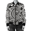 Polynesian Tribal Pattern Women Casual Bomber Jacket