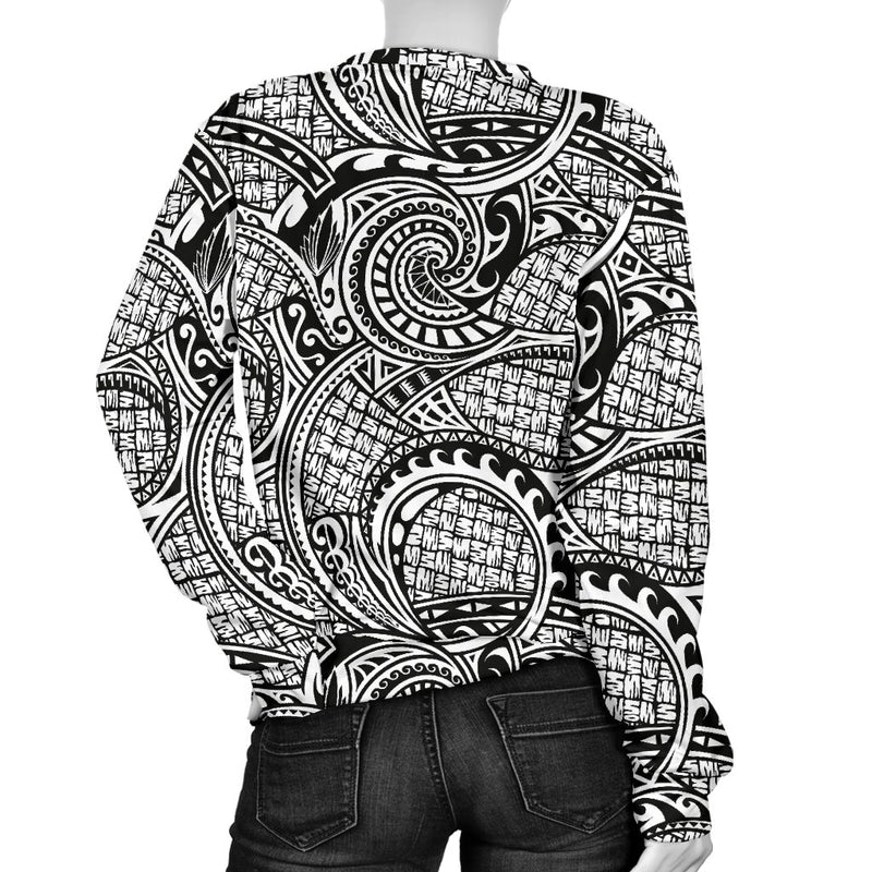 Polynesian Tribal Pattern Women Crewneck Sweatshirt