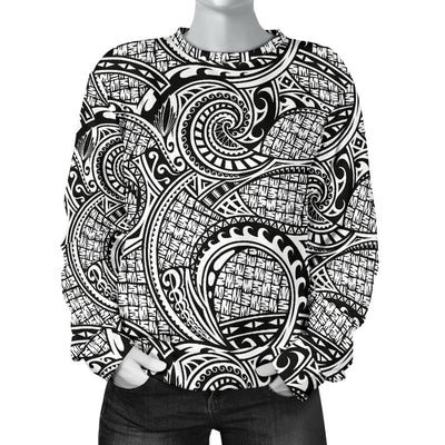 Polynesian Tribal Pattern Women Crewneck Sweatshirt