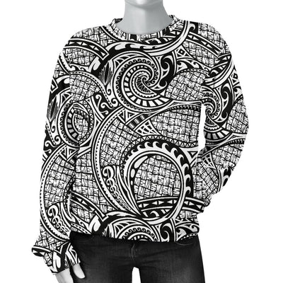 Polynesian Tribal Pattern Women Crewneck Sweatshirt