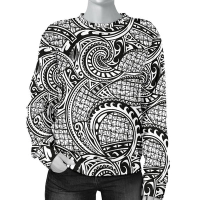 Polynesian Tribal Pattern Women Crewneck Sweatshirt