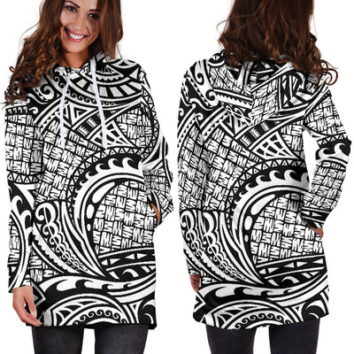 Polynesian Tribal Pattern Women Hoodie Dress