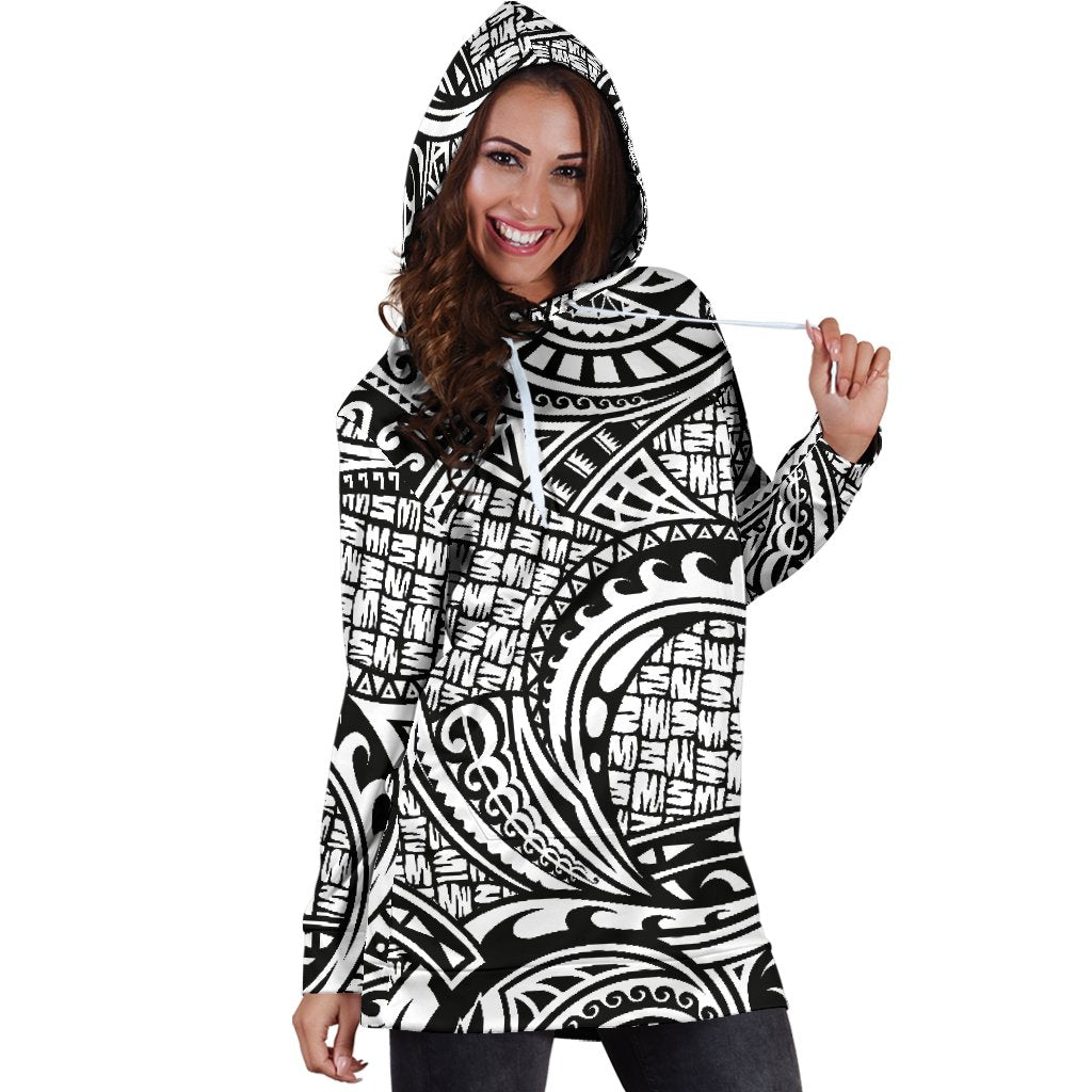 Polynesian Tribal Pattern Women Hoodie Dress