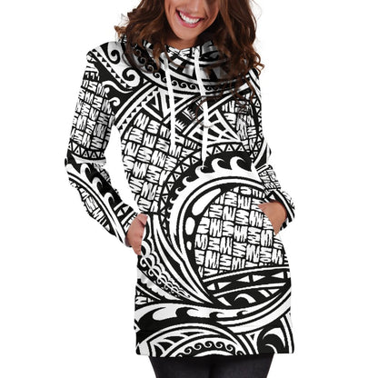 Polynesian Tribal Pattern Women Hoodie Dress