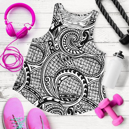 Polynesian Tribal Pattern Women Racerback Tank Top