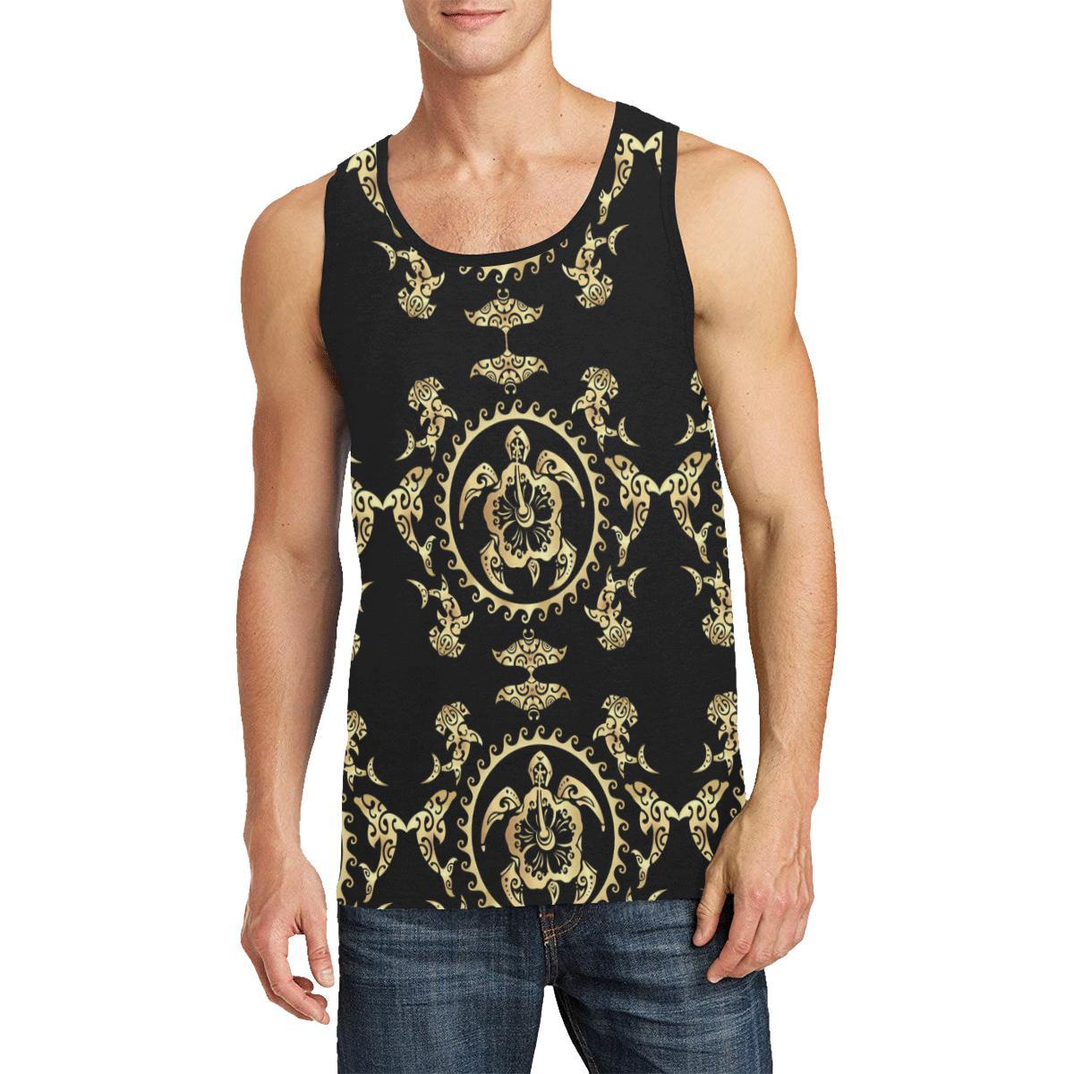 Polynesian Tribal Sea Turtle Hawaiian Men Tank Top